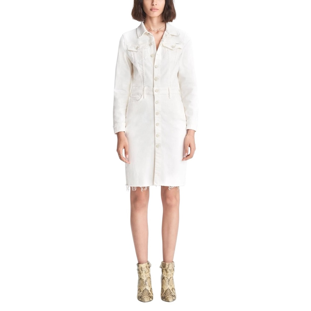 Mother The Cover Up Knee Fray Denim Dress NWOT S